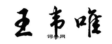 胡问遂王韦唯行书个性签名怎么写