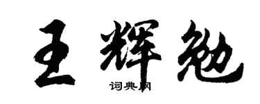 胡问遂王辉勉行书个性签名怎么写