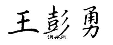 丁谦王彭勇楷书个性签名怎么写