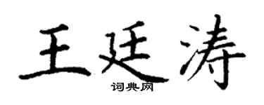 丁谦王廷涛楷书个性签名怎么写