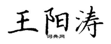 丁谦王阳涛楷书个性签名怎么写