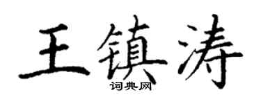 丁谦王镇涛楷书个性签名怎么写