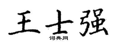 丁谦王士强楷书个性签名怎么写