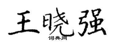 丁谦王晓强楷书个性签名怎么写