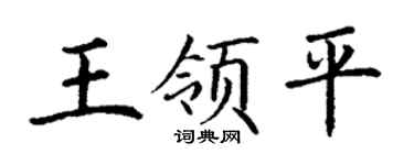 丁谦王领平楷书个性签名怎么写