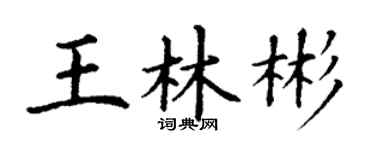 丁谦王林彬楷书个性签名怎么写