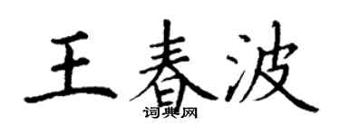 丁谦王春波楷书个性签名怎么写