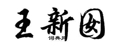 胡问遂王新囡行书个性签名怎么写