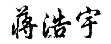 胡问遂蒋浩宇行书个性签名怎么写