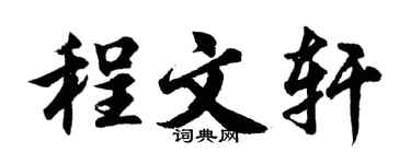 胡问遂程文轩行书个性签名怎么写