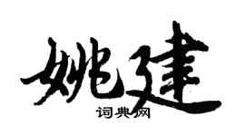 胡问遂姚建行书个性签名怎么写