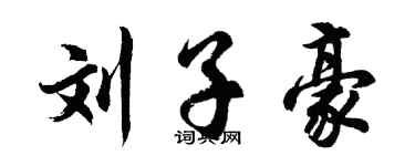 胡问遂刘子豪行书个性签名怎么写