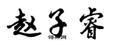 胡问遂赵子睿行书个性签名怎么写