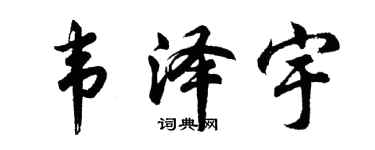 胡问遂韦泽宇行书个性签名怎么写