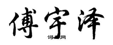 胡问遂傅宇泽行书个性签名怎么写