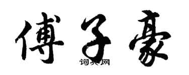 胡问遂傅子豪行书个性签名怎么写