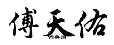 胡问遂傅天佑行书个性签名怎么写