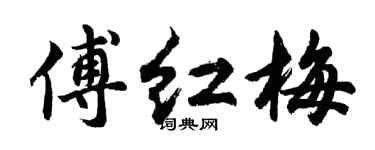 胡问遂傅红梅行书个性签名怎么写