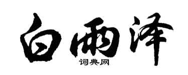 胡问遂白雨泽行书个性签名怎么写