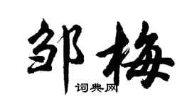 胡问遂邹梅行书个性签名怎么写