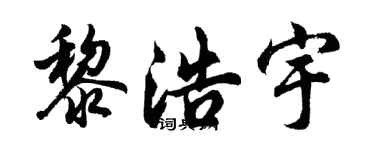 胡问遂黎浩宇行书个性签名怎么写