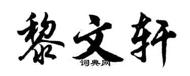 胡问遂黎文轩行书个性签名怎么写