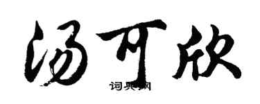 胡问遂汤可欣行书个性签名怎么写