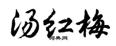 胡问遂汤红梅行书个性签名怎么写