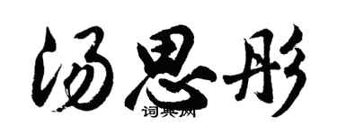 胡问遂汤思彤行书个性签名怎么写