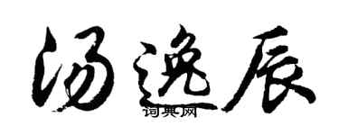 胡问遂汤逸辰行书个性签名怎么写