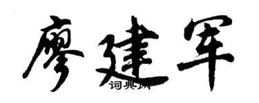 胡问遂廖建军行书个性签名怎么写