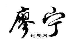 胡问遂廖宁行书个性签名怎么写