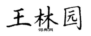 丁谦王林园楷书个性签名怎么写