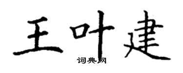 丁谦王叶建楷书个性签名怎么写