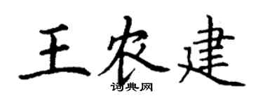 丁谦王农建楷书个性签名怎么写