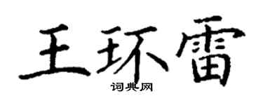 丁谦王环雷楷书个性签名怎么写