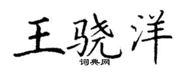 丁谦王骁洋楷书个性签名怎么写