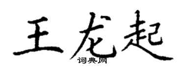 丁谦王龙起楷书个性签名怎么写