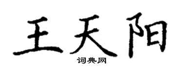 丁谦王天阳楷书个性签名怎么写