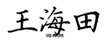 丁谦王海田楷书个性签名怎么写