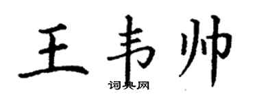 丁谦王韦帅楷书个性签名怎么写