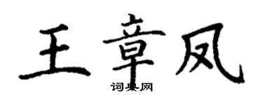 丁谦王章凤楷书个性签名怎么写