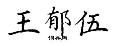 丁谦王郁伍楷书个性签名怎么写