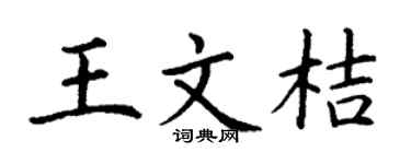 丁谦王文桔楷书个性签名怎么写