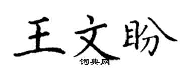 丁谦王文盼楷书个性签名怎么写