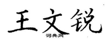 丁谦王文锐楷书个性签名怎么写