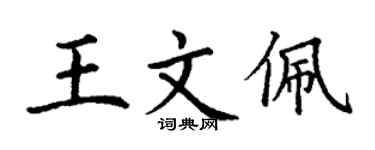 丁谦王文佩楷书个性签名怎么写