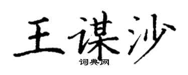 丁谦王谋沙楷书个性签名怎么写