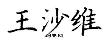 丁谦王沙维楷书个性签名怎么写