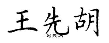 丁谦王先胡楷书个性签名怎么写